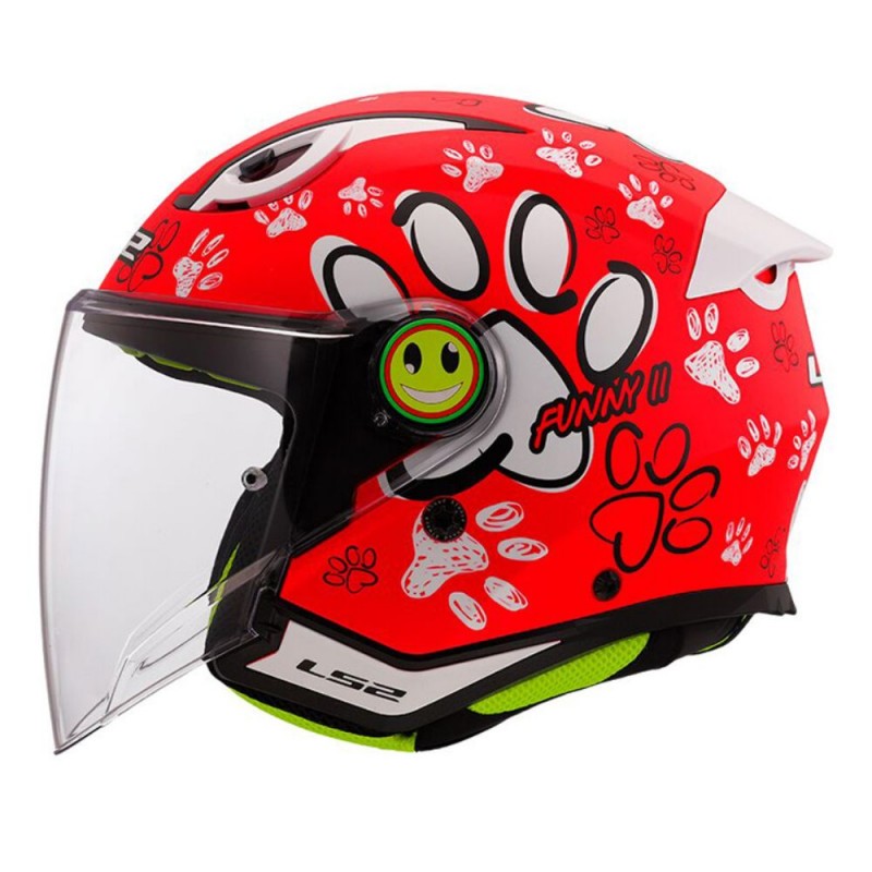 Casco LS2 OF622 Infantil Funny II Paws Rojo