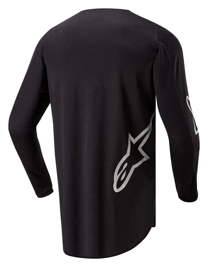 Camiseta Alpinestars Fluid Graphite Negro Plateado (Clonado)