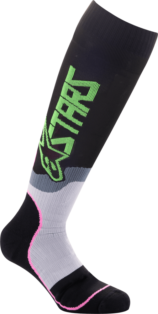 Calcetines Alpinestars MX Plus2 Negro Verde Rosa image_1