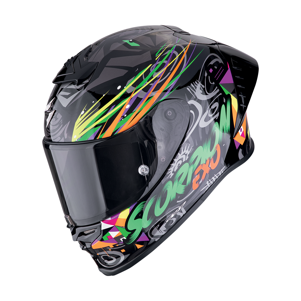 Casco Scorpion EXO-R1 EVO II Air Savage Negro Verd image_1