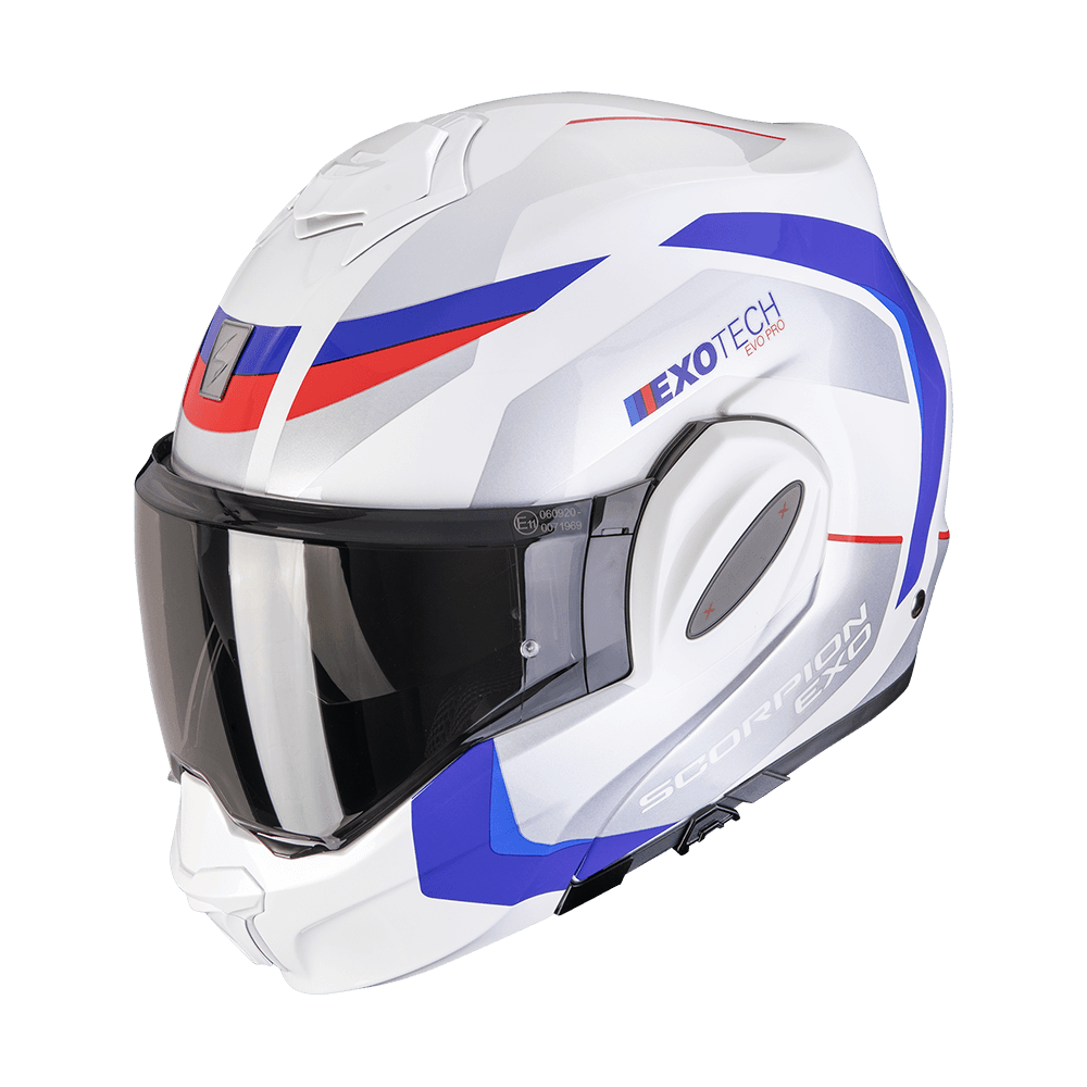 Casco Scorpion EXO-TECH Evo Pro Acuti Blanco Azul image_1